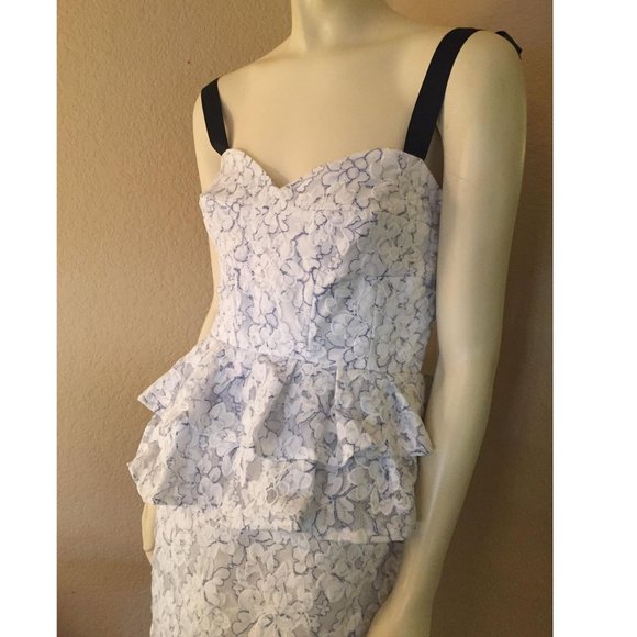 GIANNI BINI Women's Dress Janice Peplum Waist Organza Size 8 - Picture 5 of 14